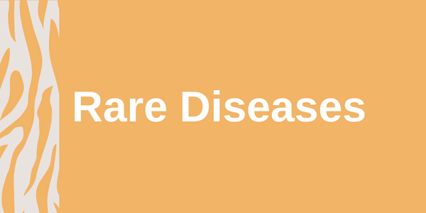 A yellow image with the text "Rare Diseases"